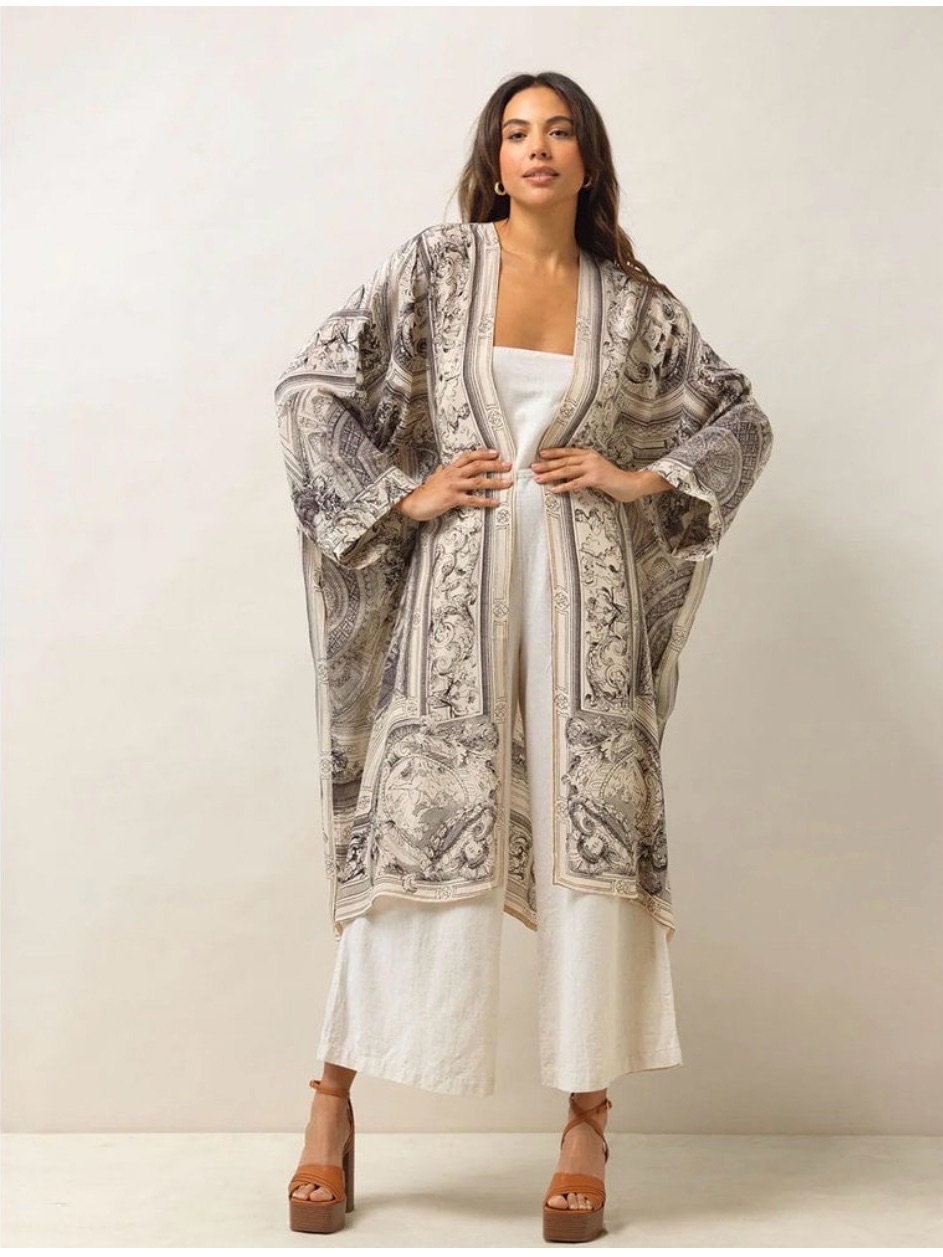 One Hundred Stars Women’s Cherub Natural Grande Kimono Nwt — image 2 of 8